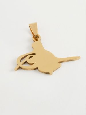 Tuğra Çelik Kolye Ucu 3 cm-Sarı