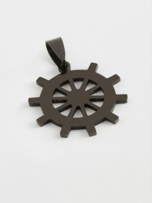 Dümen Çelik Kolye Ucu 2,5 cm-Siyah