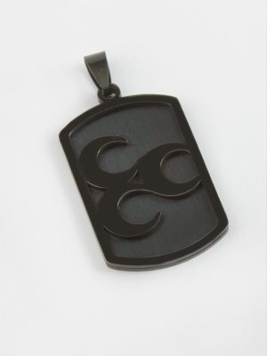 Hilal Çelik Kolye Ucu 4 cm-Siyah