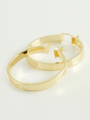 Crt Halka Küpe 4,5 cm-Sarı