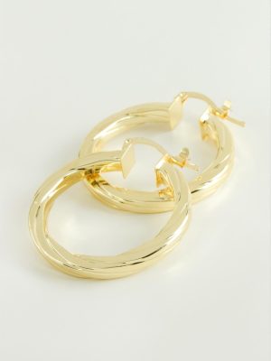 Ezme Halka Küpe 3 cm-Sarı