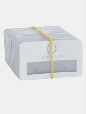 Pencere Plastik Küpe Kartı 100 Adet-Beyaz