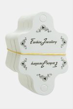 Siyah Çiçek Kolye Kartı 200 Adet-Beyaz