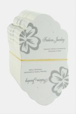 Büyük Çiçek Kolye Kartı 200 Adet-Beyaz