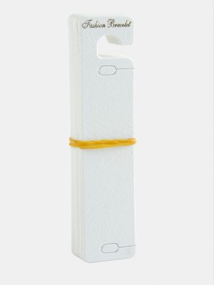 Kelepçe Lüx Dik Kalın Bileklik Kartı 100 Adet-Beyaz