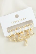 6 Adet Yıldız Zirkon Taşlı Küpe-Sarı - Görsel 2