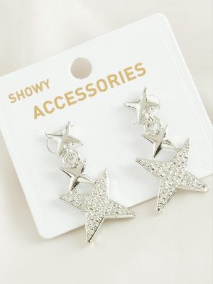 Yıldız Trend Metal Küpe-Gümüş Rengi