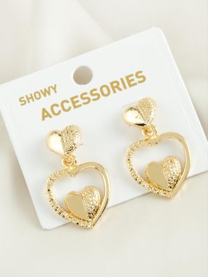 Yarım Halka Trend Metal Küpe-Sarı