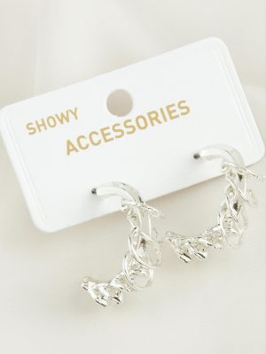 Yarım Halka Trend Metal Küpe-Gümüş Rengi