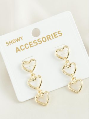 Kalp Trend Metal Küpe-Sarı