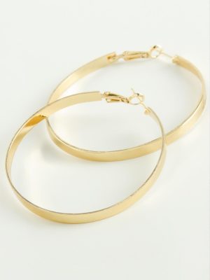 Bilezik Şekilli Trend Halka Küpe 5 cm-Sarı