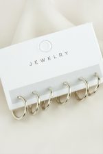 6 Adet Boru Halka Küpe 1,5 cm-Gümüş Rengi