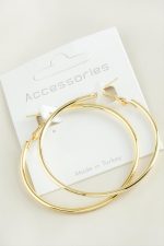 Boru Halka Küpe 5 cm-Sarı - Görsel 2