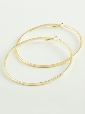 Boru Halka Küpe 5 cm-Sarı