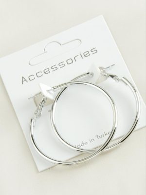 Boru Halka Küpe 4 cm-Gümüş Rengi