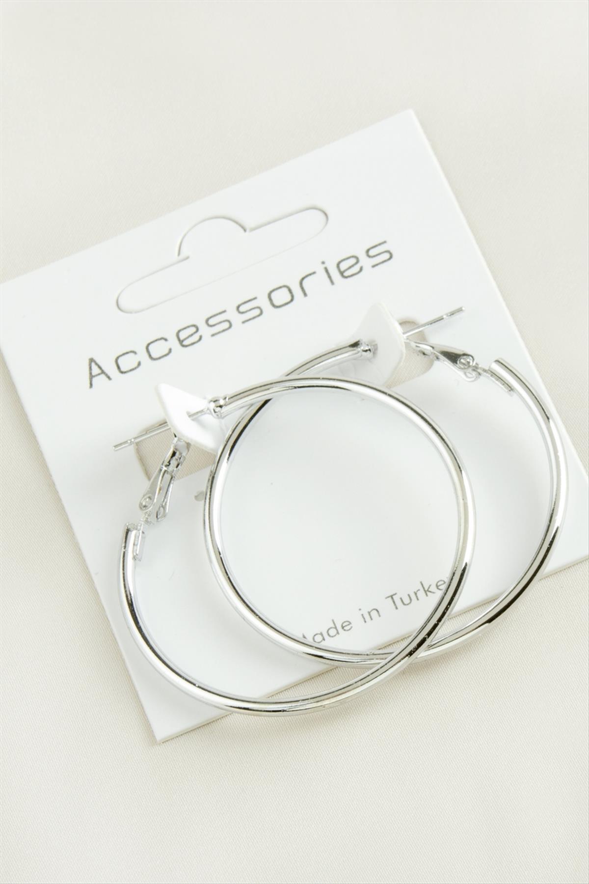 1204865_Boru-Halka-Kupe-4-cm-91bf.jpg Boru Halka Küpe 4 cm-Gümüş Rengi - Görsel 1