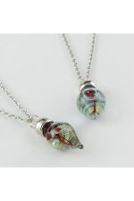 Sulu Çiçek Fanus Canlı Kolye-Renkli - Görsel 3