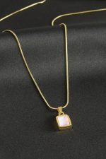 Kare Çelik Kolye-Sarı