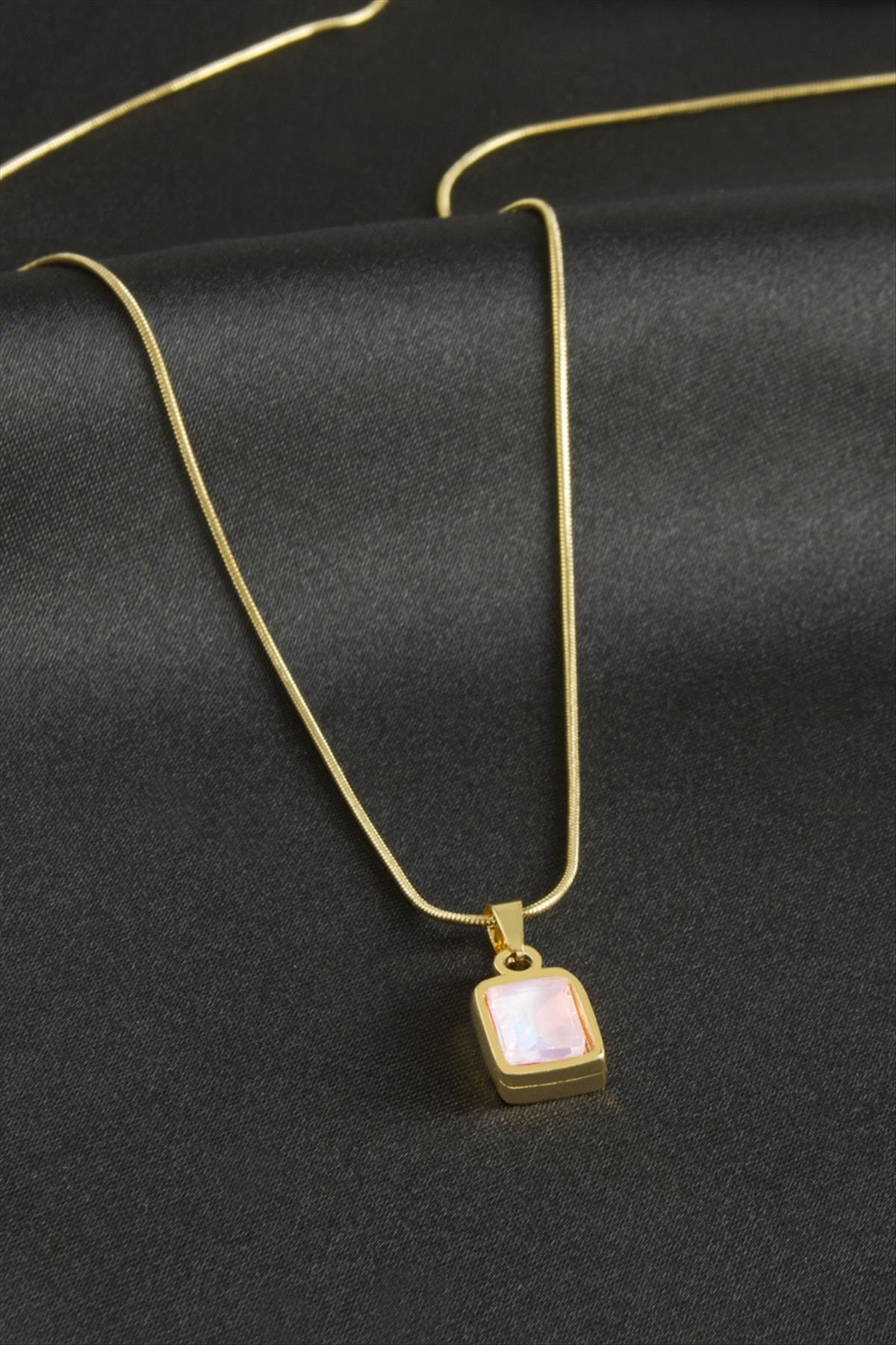 1204869_Kare-Celik-Kolye-4ed1.jpg Kare Çelik Kolye-Sarı - Görsel 1