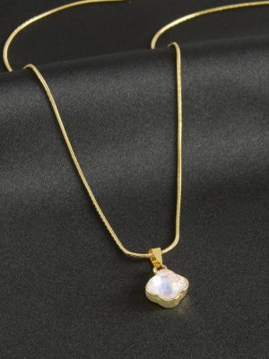 Çiçek Çelik Kolye-Sarı