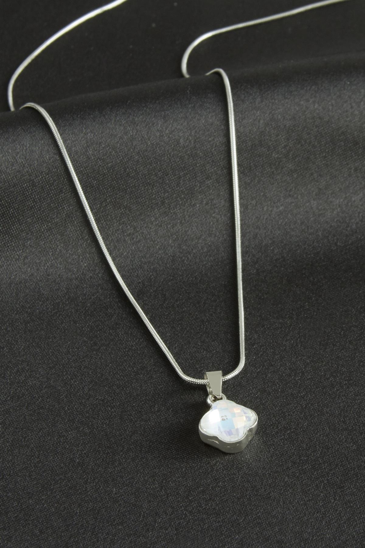 1204871_Cicek-Celik-Kolye-4855.jpg Çiçek Çelik Kolye-Gümüş Rengi - Görsel 1