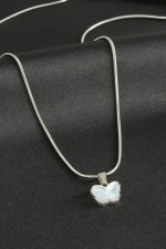 Kelebek Çelik Kolye-Gümüş Rengi