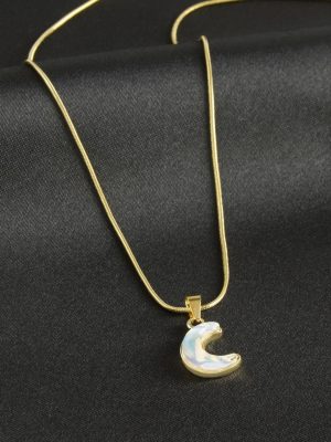 Hilal Çelik Kolye-Sarı