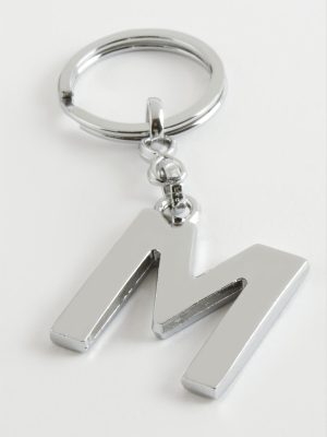 Metal Harf Anahtarlık-M