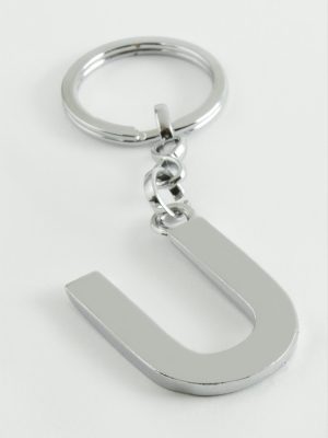 Metal Harf Anahtarlık-U