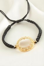 Çeyrek Altın Koyulabilir Makrome Örgülü Bileklik-Sarı