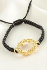 Çeyrek Altın Koyulabilir Makrome Örgülü Bileklik-Sarı