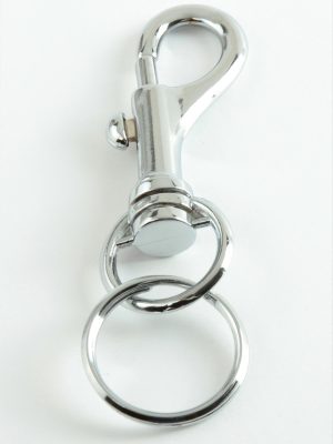 Gemici Kancalı Metal Anahtarlık Orta-Gümüş Rengi