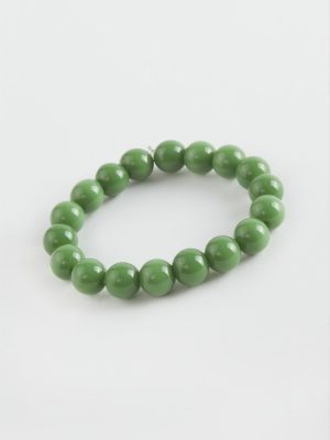Çocuk Ceyt Doğaltaş Bileklik 8 mm-Yeşil