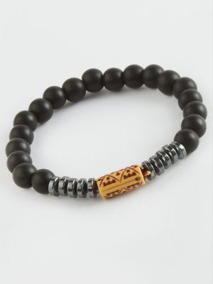 Hematit Onix Doğaltaş Bileklik-Siyah