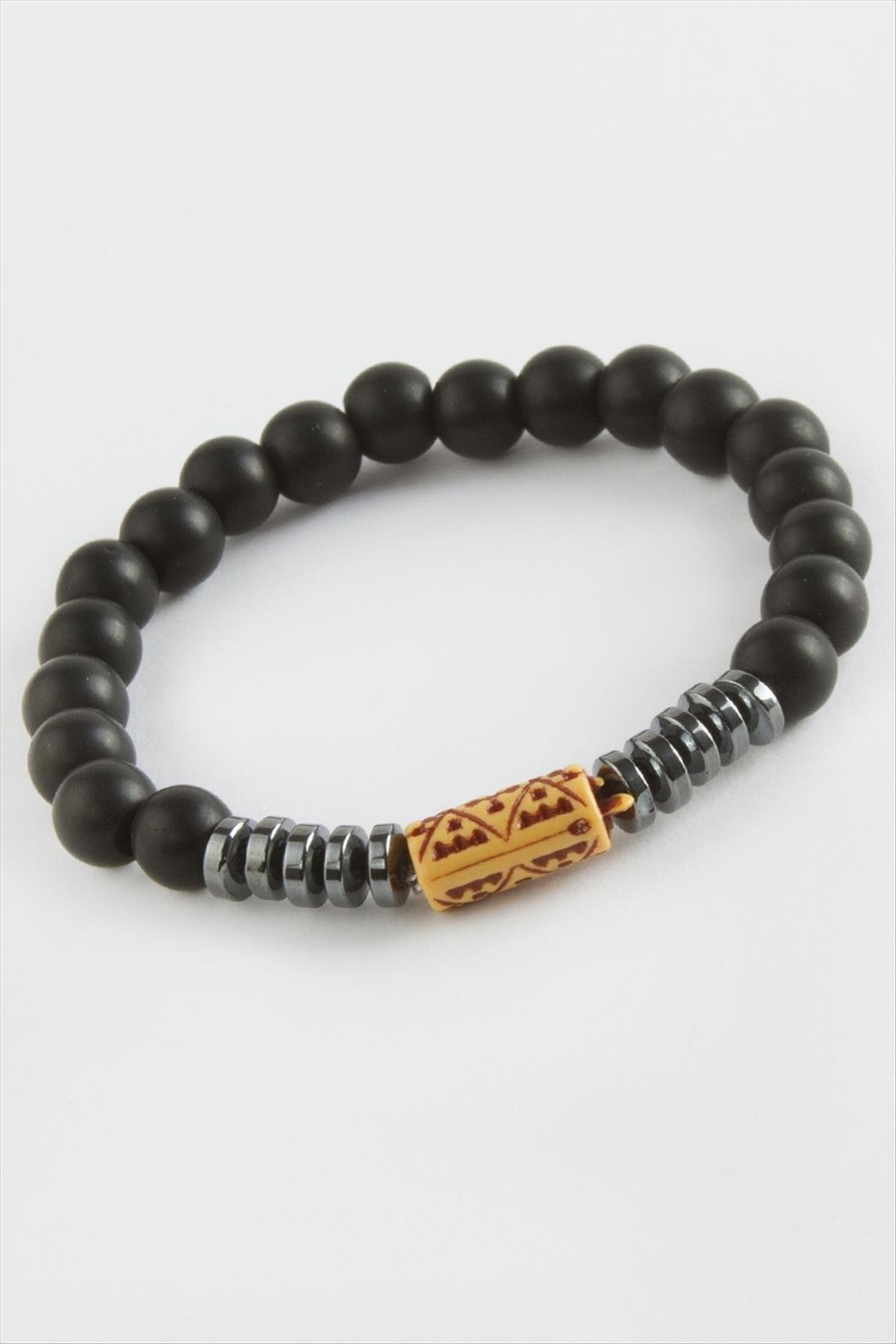 1204976_Hematit-Onix-Dogaltas-Bileklik-b85d.jpg Hematit Onix Doğaltaş Bileklik-Siyah - Görsel 1