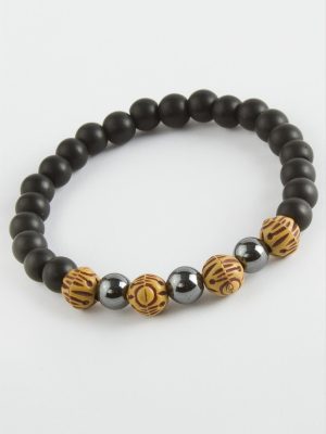 Hematit Onix Doğaltaş Bileklik-Siyah