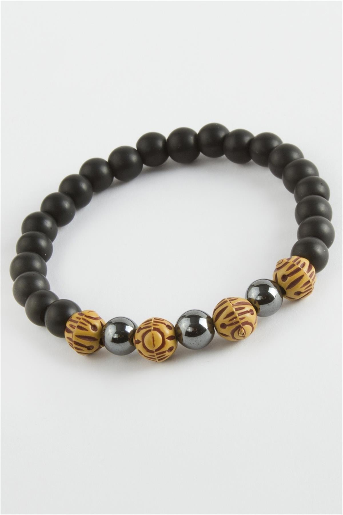 1204977_Hematit-Onix-Dogaltas-Bileklik-e05e.jpg Hematit Onix Doğaltaş Bileklik-Siyah - Görsel 1