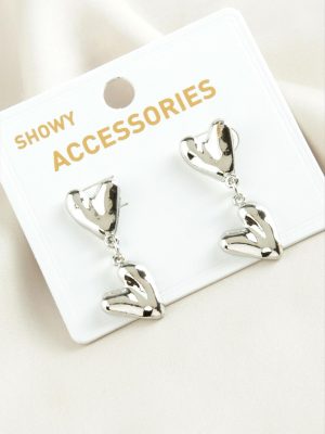 Kalp Trend Metal Küpe-Gümüş Rengi