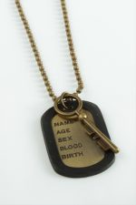 Kilit Künye Metal Erkek Kolye-Antik