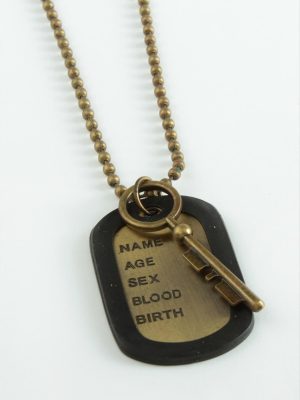 Kilit Künye Metal Erkek Kolye-Antik