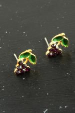 Üzüm Taşlı Minik Küpe-Sarı - Görsel 2