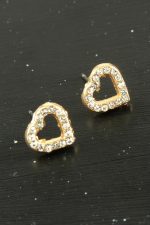 Kalp Taşlı Minik Küpe-Sarı - Görsel 2