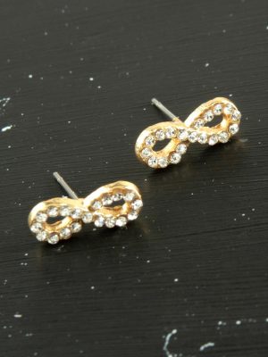 Sonsuzluk Taşlı Minik Küpe-Sarı