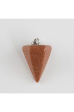 Kahve Yıldız Pandül Doğaltaş Kolye Ucu-Kahverengi