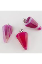 Akik Pandül Doğaltaş Kolye Ucu-Pembe - Görsel 2