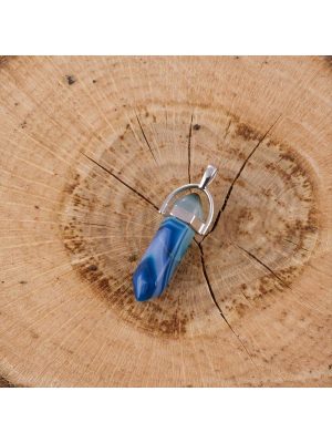 Akik Point Kolye Ucu-Mavi