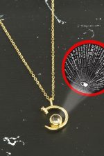 Çivi Lüks Çelik Kolye 100 Dilde Seni Seviyorum-Sarı - Görsel 2