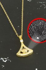 Oval Lüks Çelik Kolye 100 Dilde Seni Seviyorum-Sarı - Görsel 2