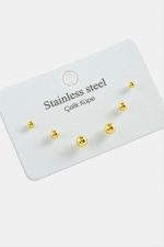 6 Adet Top Çelik Küpe-Sarı