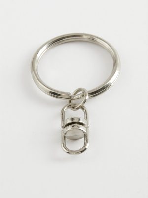 Fır Döndü Metal Anahtarlık Aparatı-Gümüş Rengi